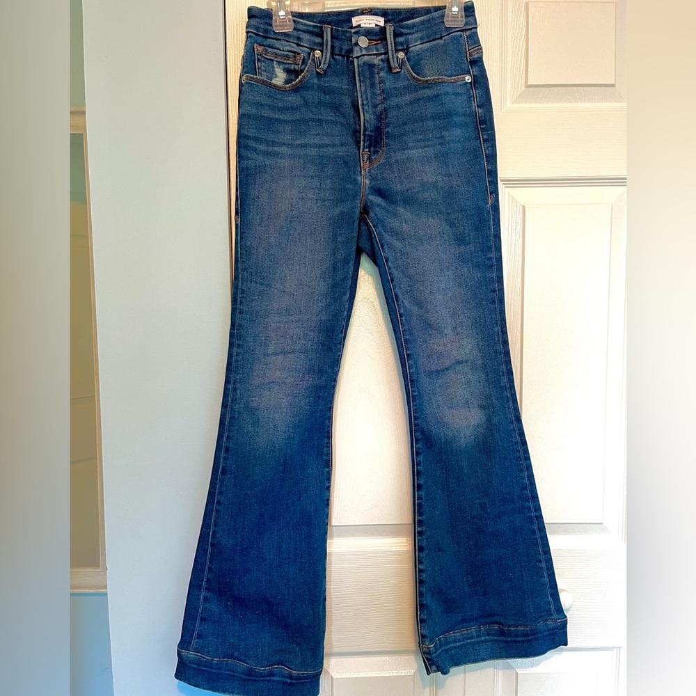 Good American Dark Blue Flare Jeans